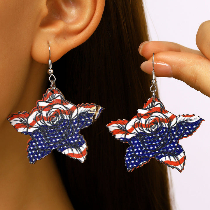 Women's unusual star-rose acrylic earrings with feather-light wearing comfort and fishhook closure Kalsten