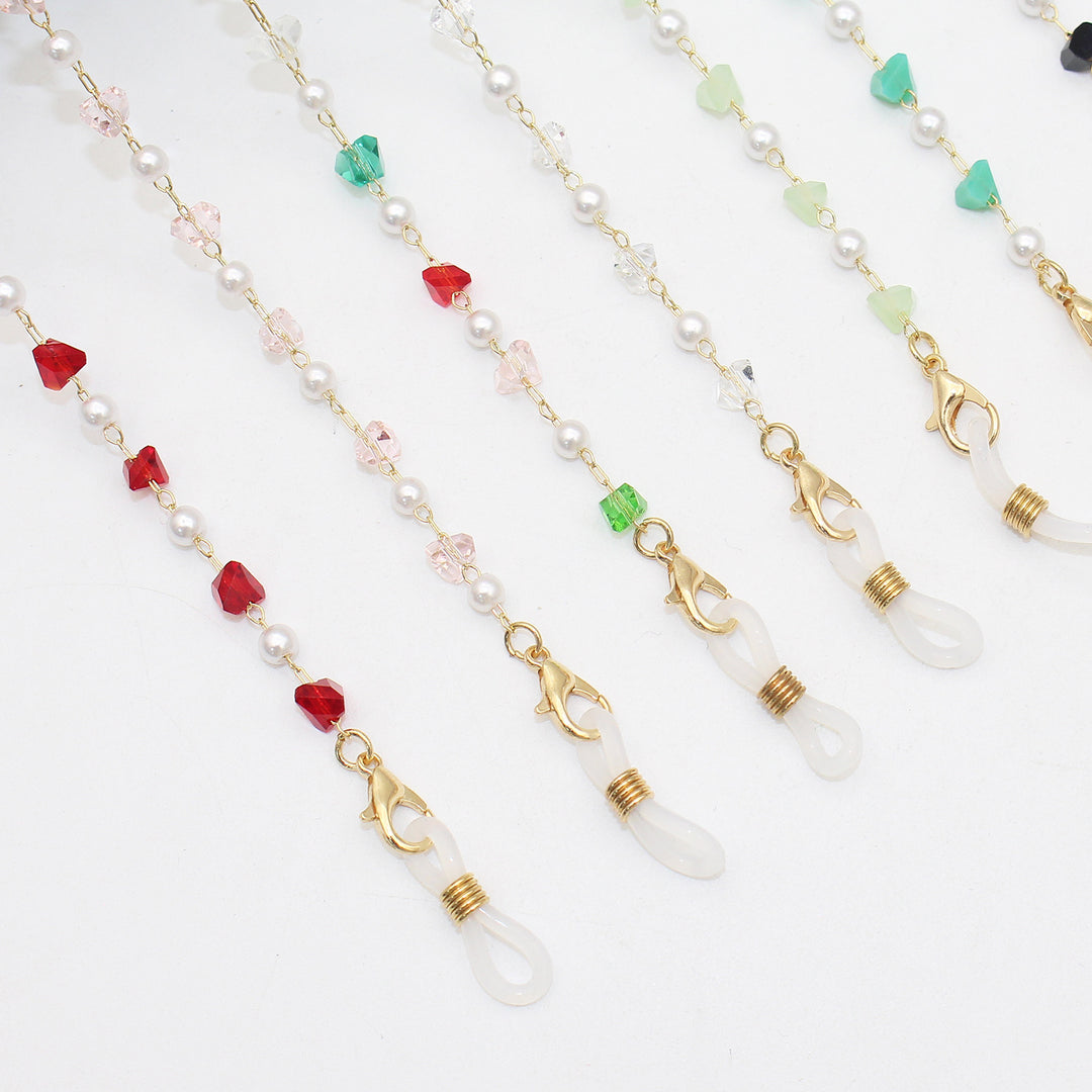Stylish Pearl and Crystal Eyewear Chain Kalsten
