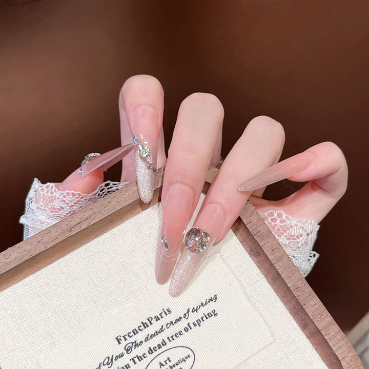 Luxury Rhinestone-Embellished Stiletto Press-On Nails Kalsten