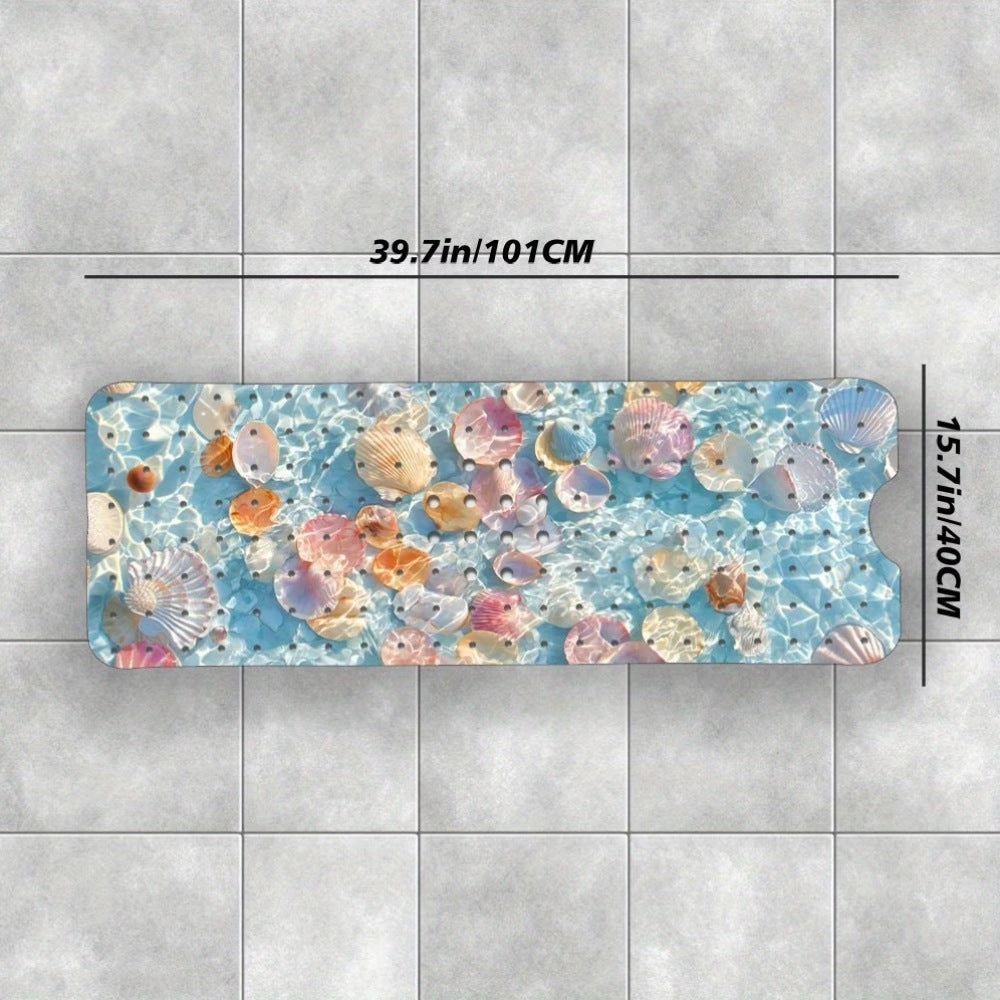 Decorative Ocean Shell Bath Mat Kalsten