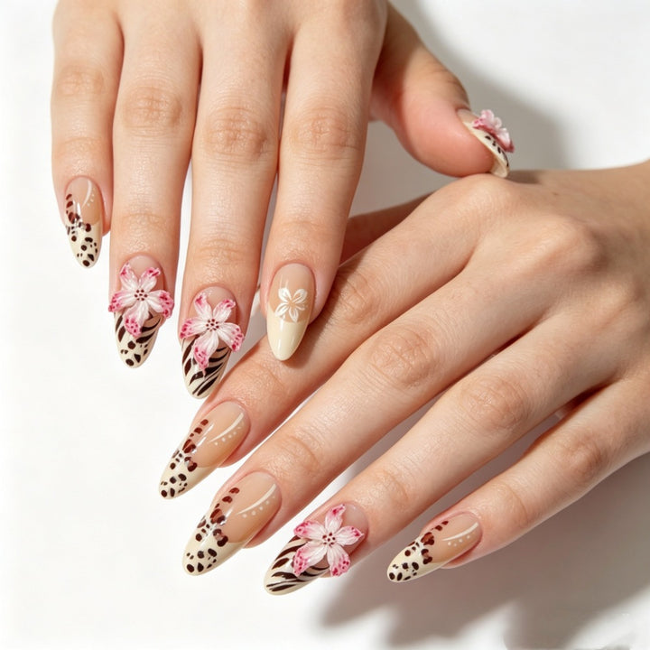 Creative Art Nails with Floral and Animal Motifs Kalsten