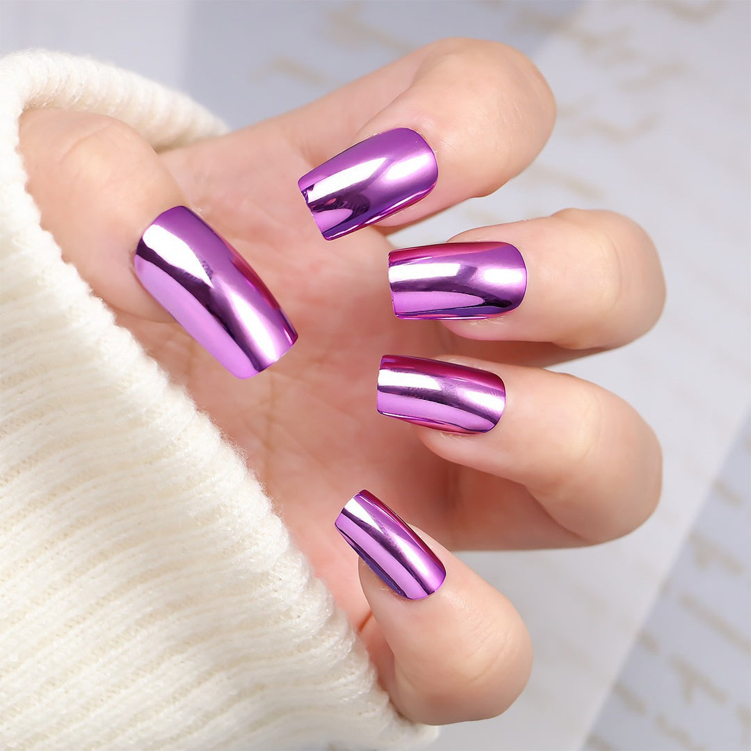 Chrome Finish Press-On Nails Kalsten
