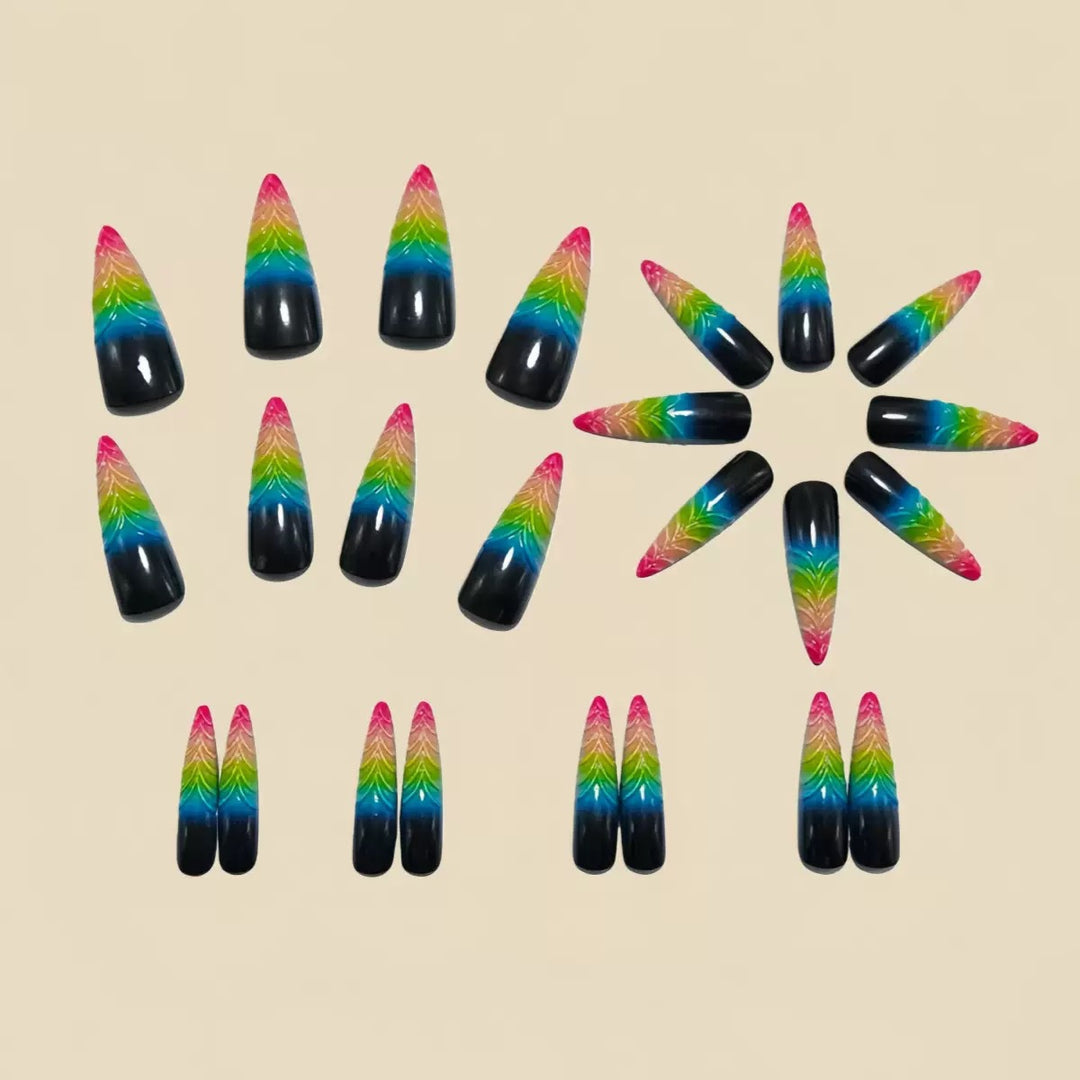 Artistic Leaf-Shaped Nail Extensions Kalsten