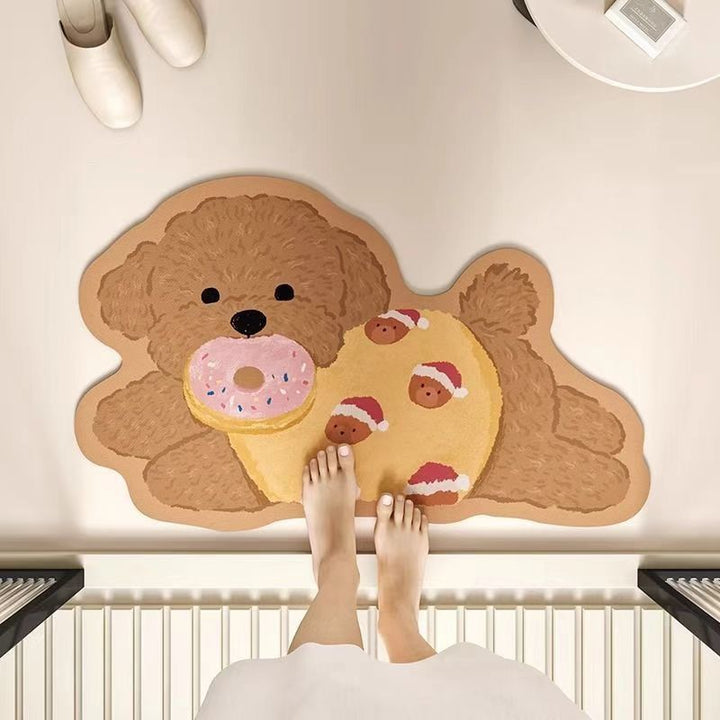 Adorable Cat-Shaped Plush Area Mat
