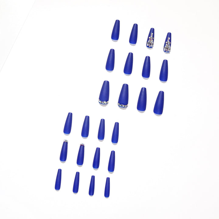 Nail extensions with elegant rhinestone embellishments Kalsten