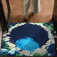 Artistic Water Ripple Print Area Mat Kalsten