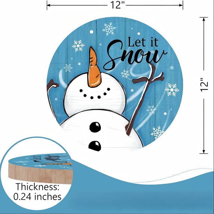 Decorative wooden sign with winter motifs Kalsten