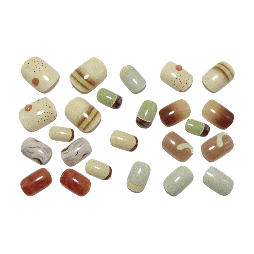 Luxury Artificial Nails In Elegant Marble Design Kalsten
