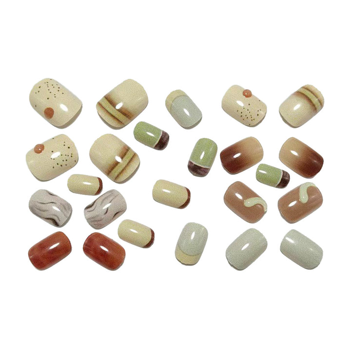 Luxury Artificial Nails In Elegant Marble Design Kalsten