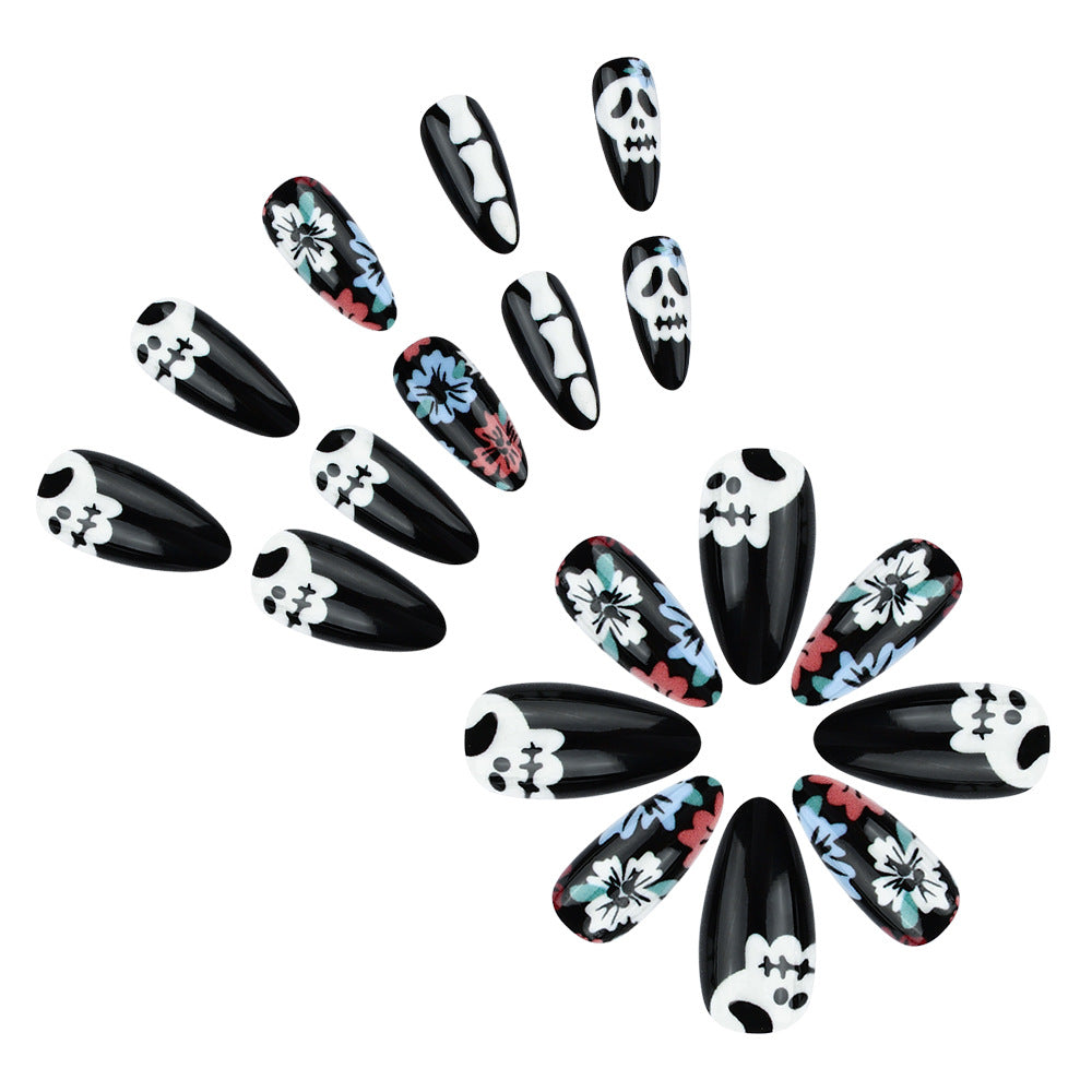 Artistic Halloween-Themed Press-On Nails Kalsten