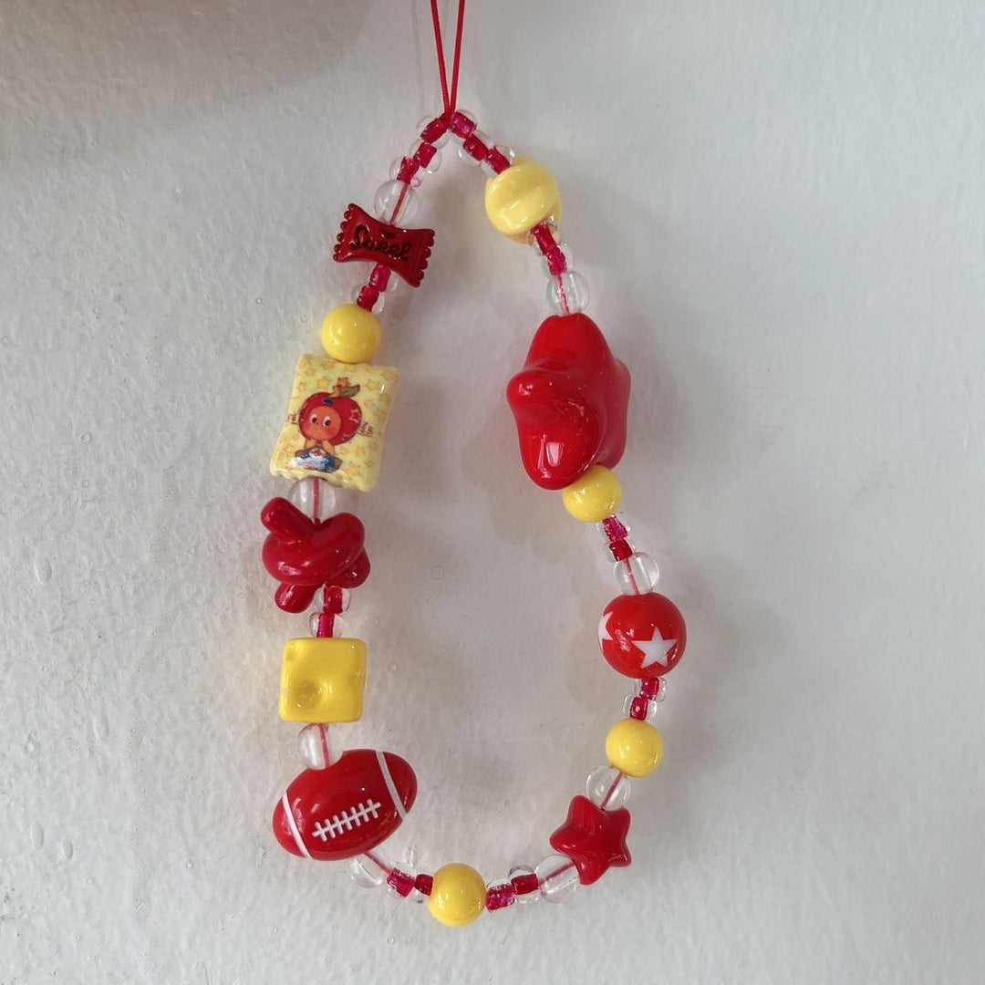 Colorful Themed Beaded Charm Lanyard Kalsten