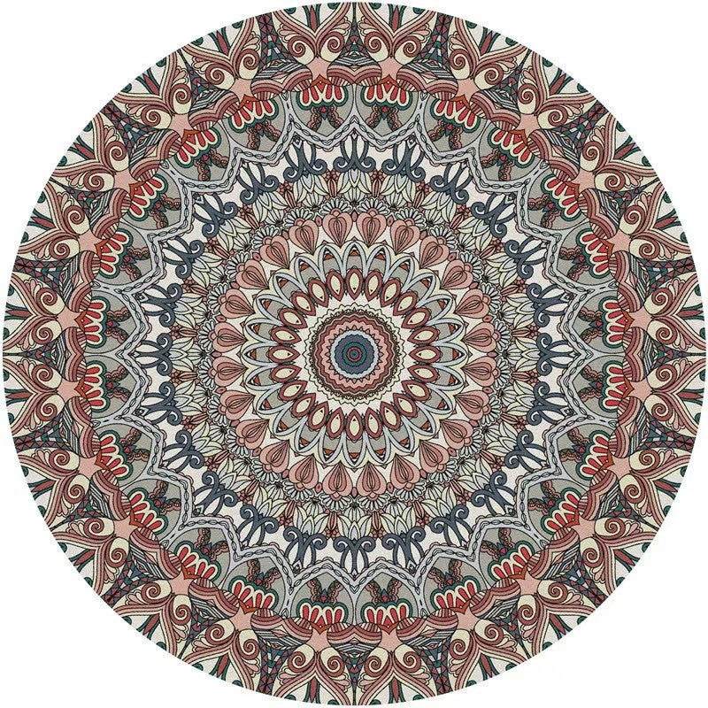 Round Geometric Pattern Area Rug