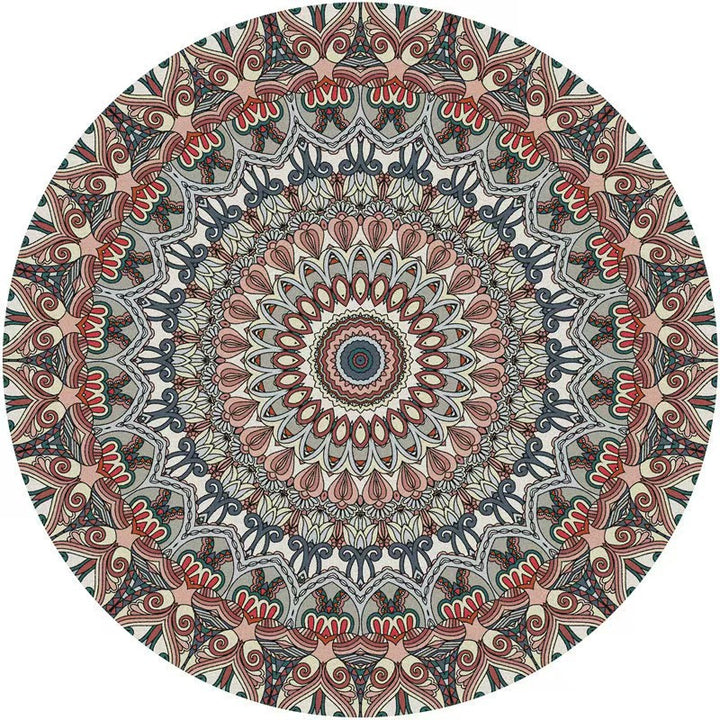Round Geometric Pattern Area Rug
