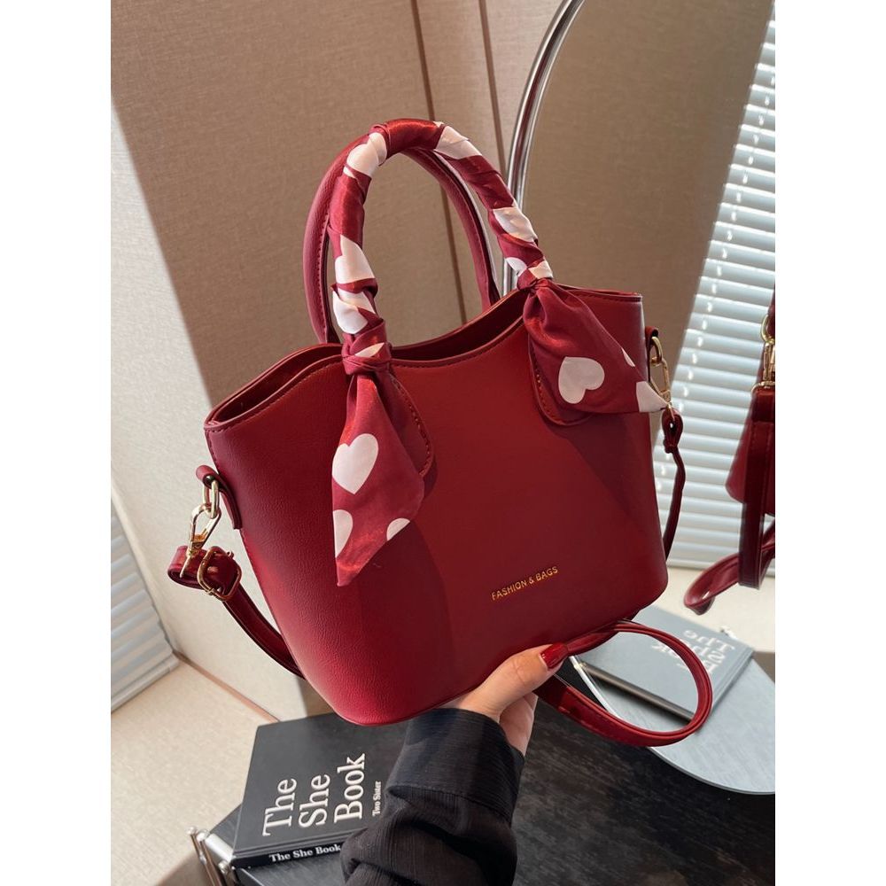 Stylish Scarf-Embellished Handbag Kalsten
