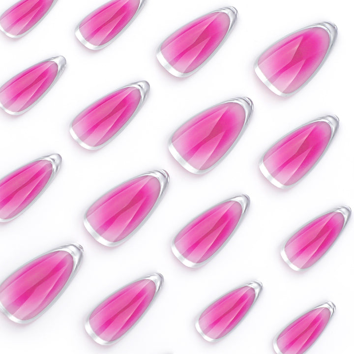 Artful stiletto nails with ombre effect and shine Kalsten