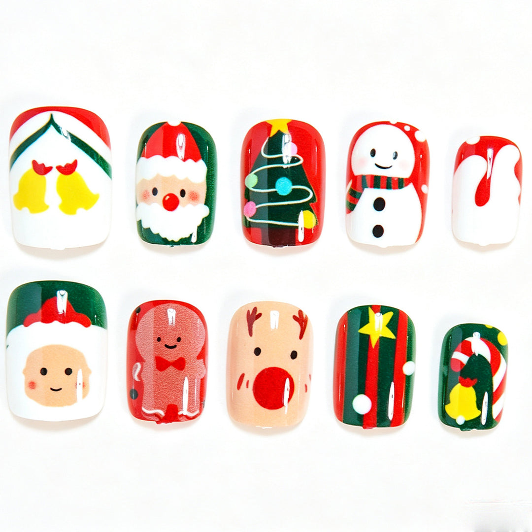 Festive Holiday-Themed Press-On Nail Art Kalsten