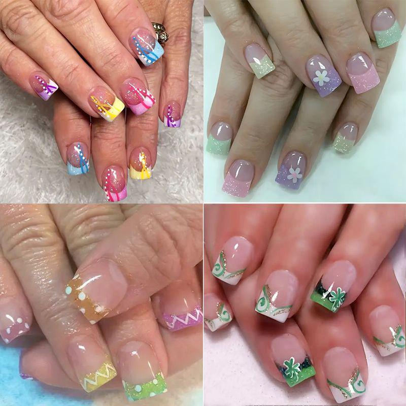 Decorative French Tip Nail Art Enhancements Kalsten