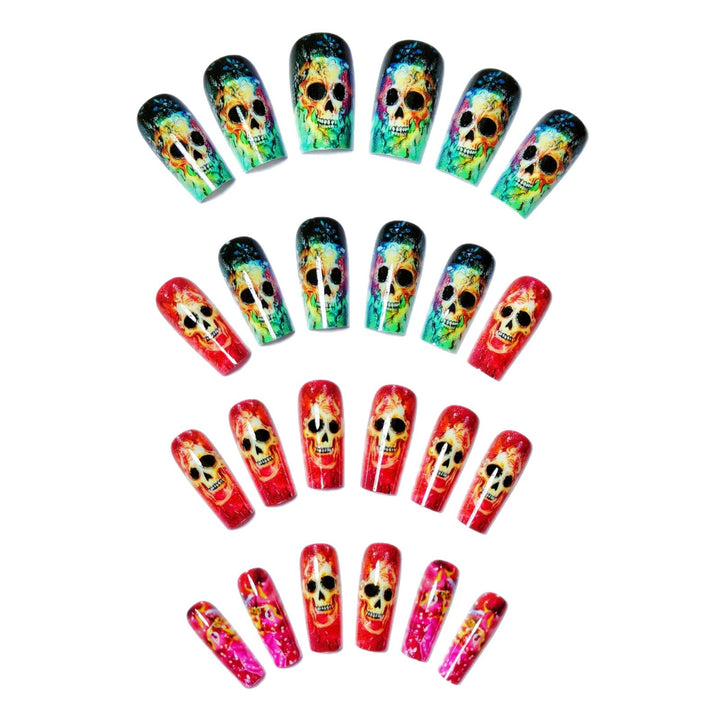Art nails with creative skull design Kalsten