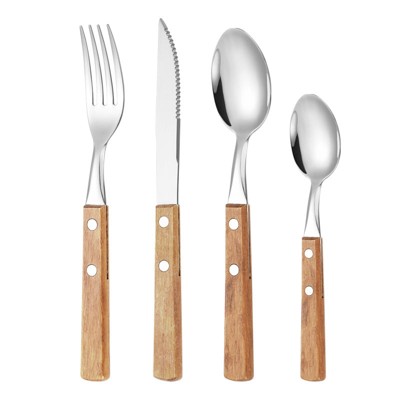 Dessert spoon with ergonomic wooden handle Kalsten