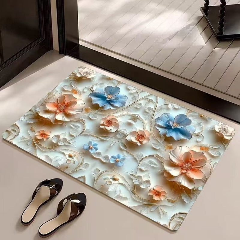 Elegant Floral Pattern Area Mat