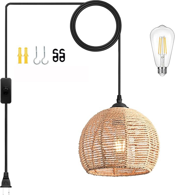 Boho-Chic Woven Pendant Light