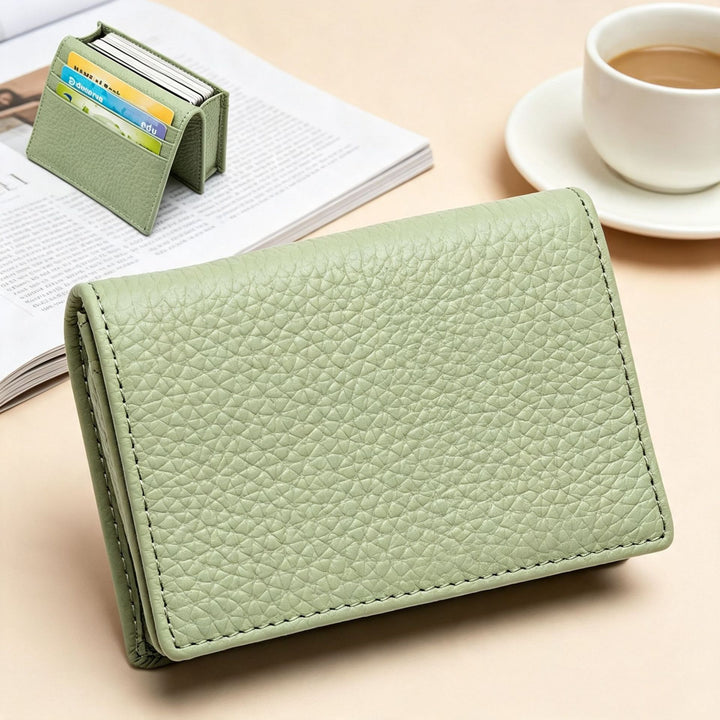 Textured Leather Credit Card Holder