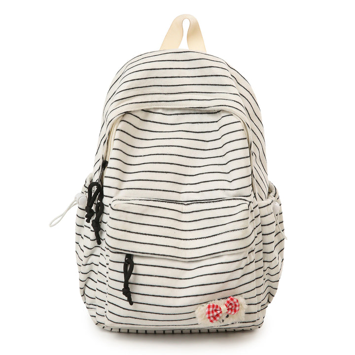 Striped Cozy Fabric Backpack Kalsten