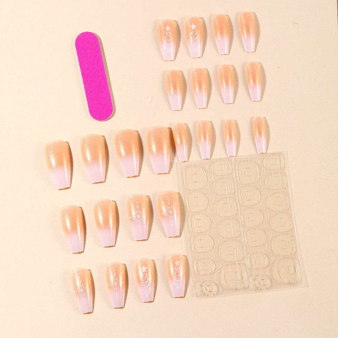 Decorative Winter-Themed Acrylic Nail Art Extensions Kalsten