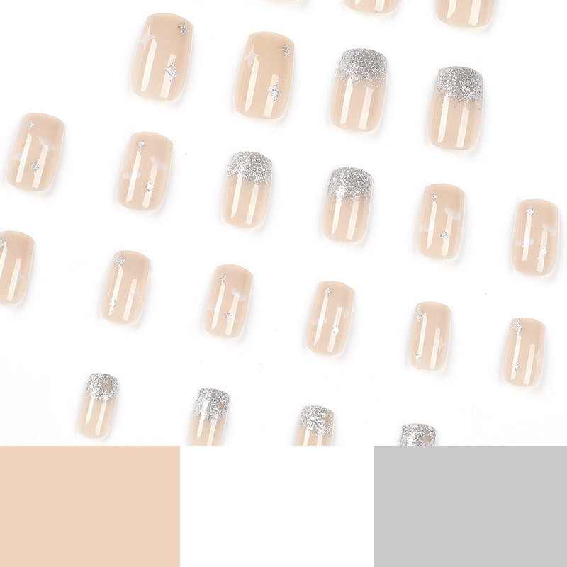 Glittering nail extensions with creative jewelry design Kalsten
