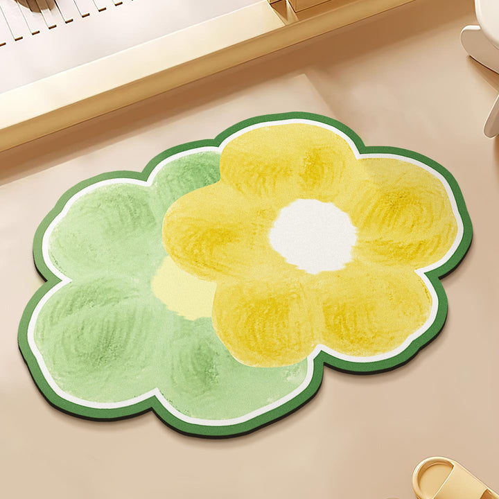 Charming Floral Themed Bath Mat