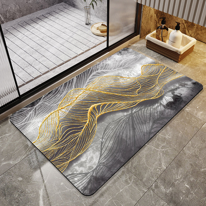 Modern Abstract Leaf Design Area Rug Kalsten
