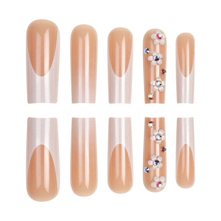 Floral Embellished Stiletto Press-On Nails Kalsten