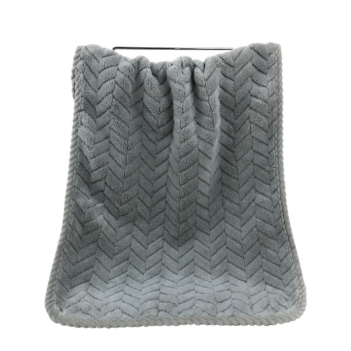 Cozy Terry Bath Blanket with Modern Zigzag Pattern Kalsten