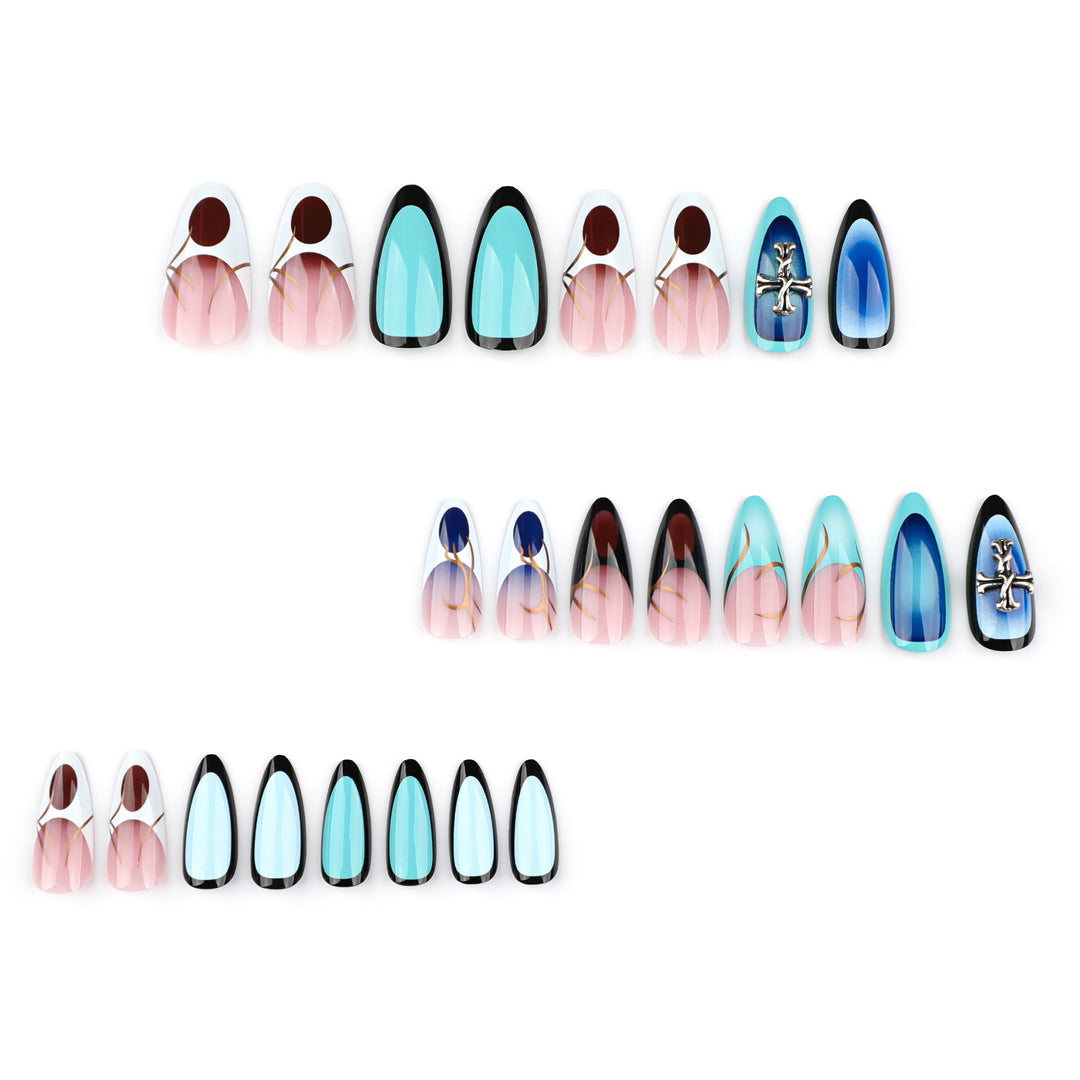 Artful stiletto nails with elegant design and 3D accents Kalsten