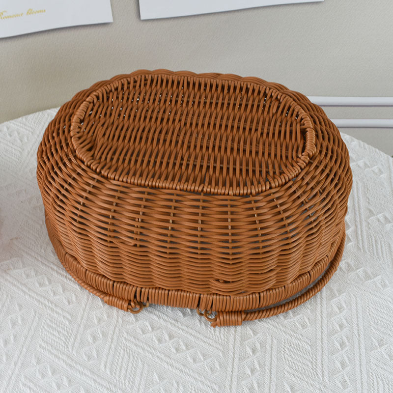 Handcrafted Woven Storage Basket with Lid Kalsten