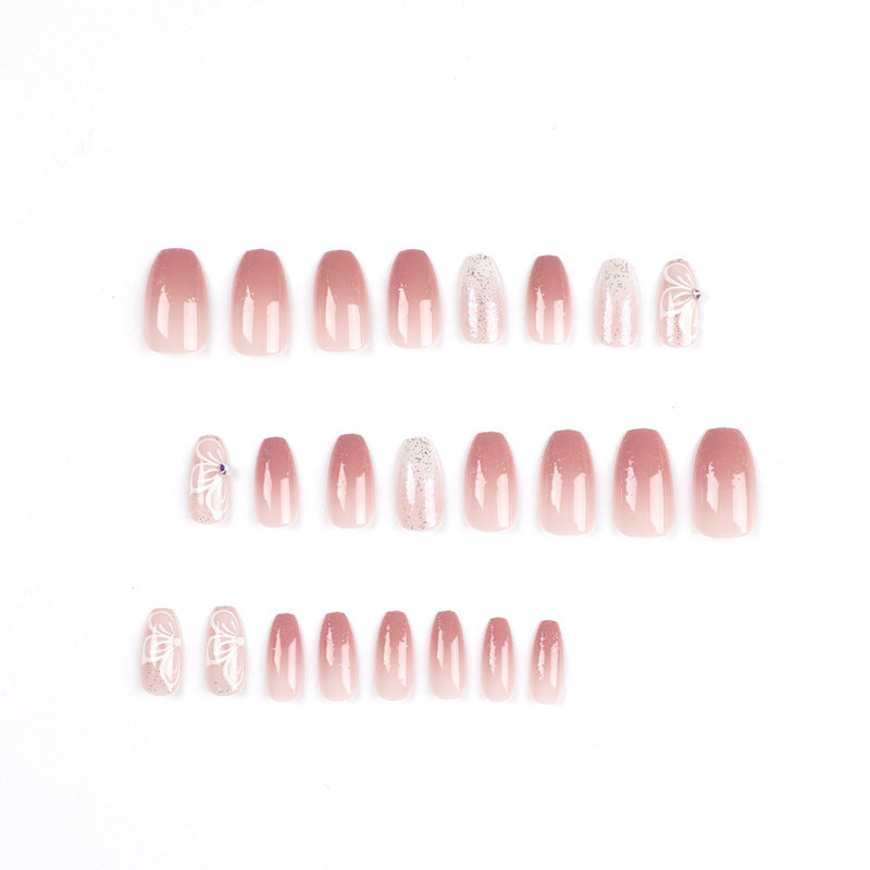 Elegant Ombre Press-On Nail Extensions with Decorative Accents Kalsten