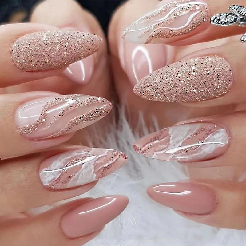 Elegant Glitter Gel Nail Art Tips Kalsten