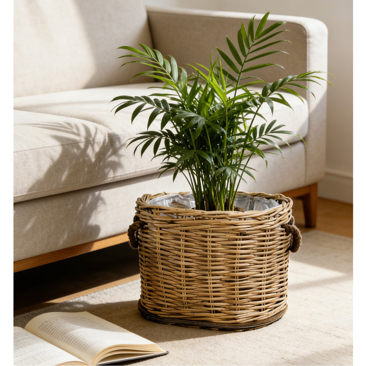 Handwoven storage basket with carrying handles Kalsten