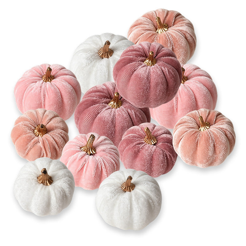 Samth Pumpkin Decoration Figure with Gold-colored Stem