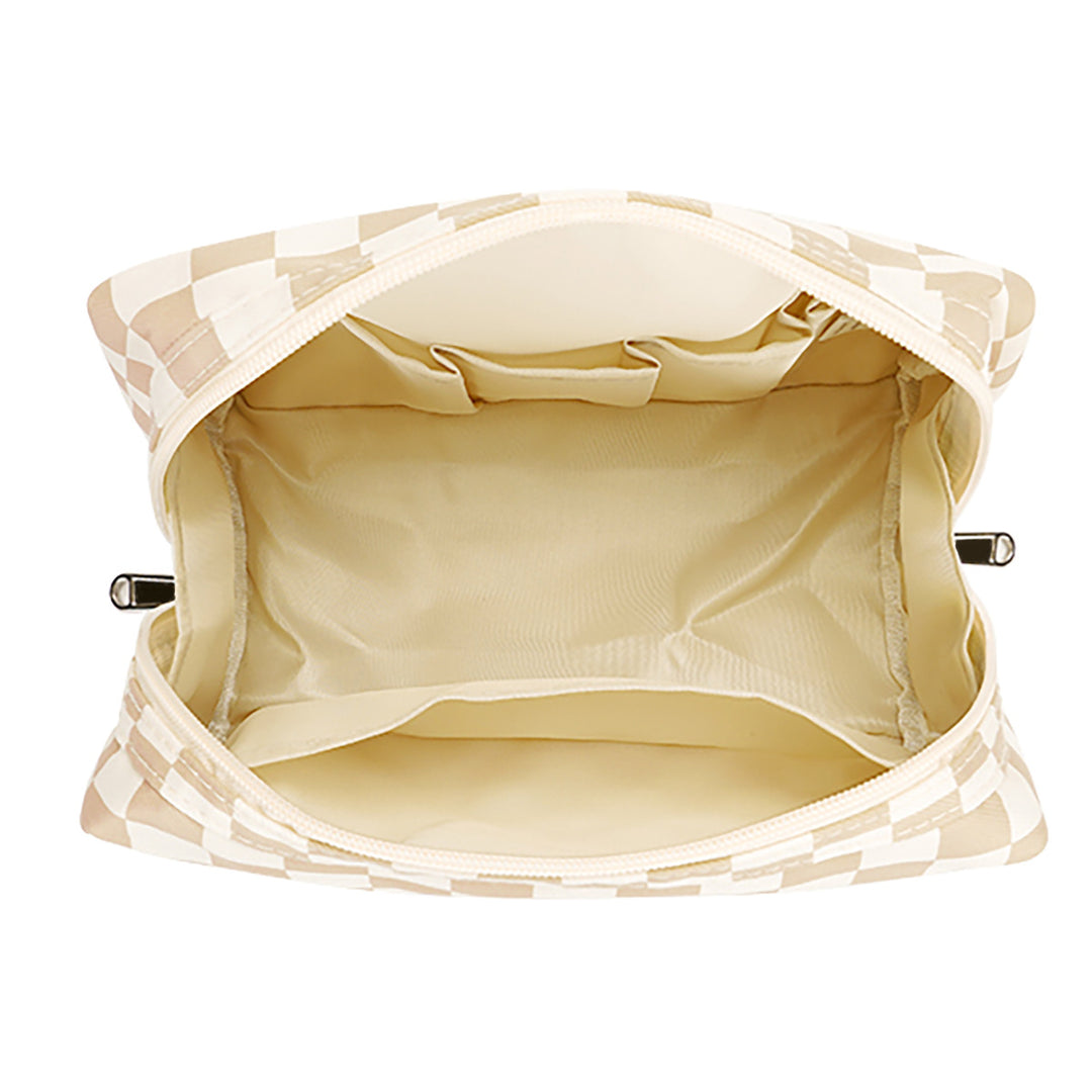 Stylish cosmetic bag with checked pattern Kalsten