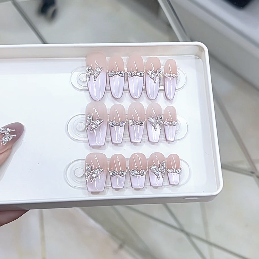 Luxury Rhinestone-Embellished Press-On Nail Art Set Kalsten