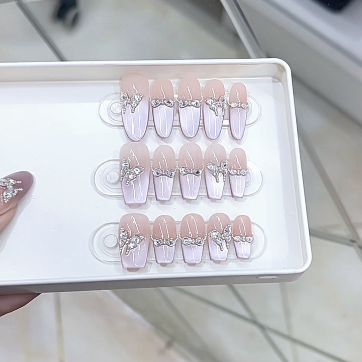 Luxury Rhinestone-Embellished Press-On Nail Art Set Kalsten