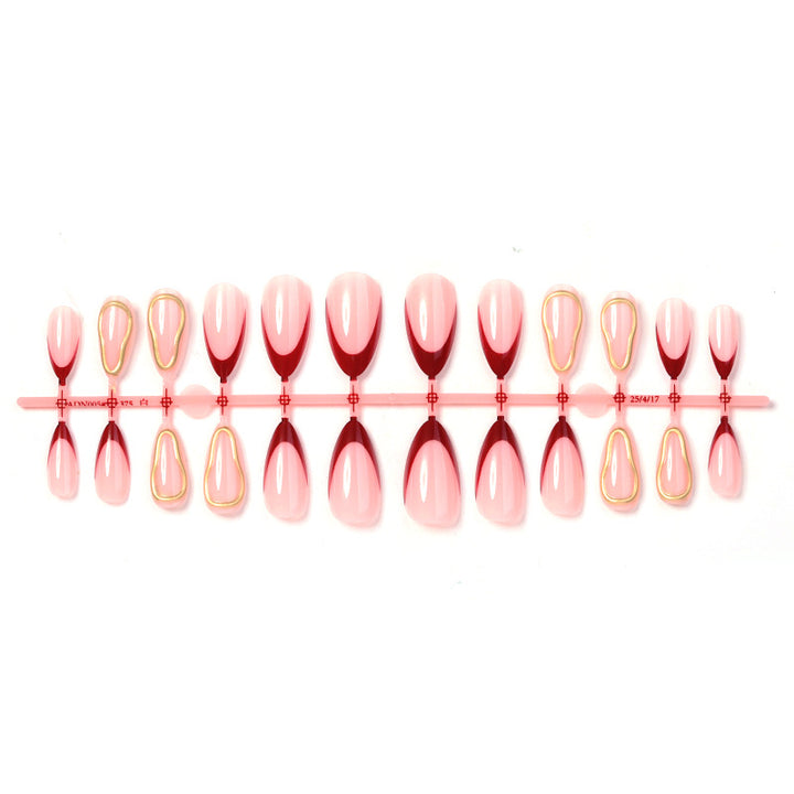 Premium Glossy Press-On Nail Set with Elegant Curved Design Kalsten