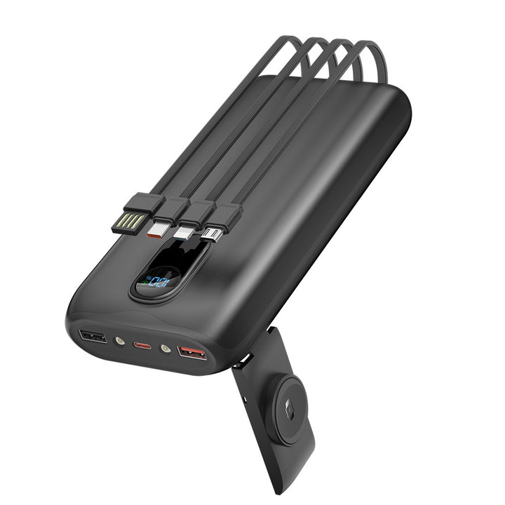 Portable power bank with integrated charging cables and LCD screen Kalsten