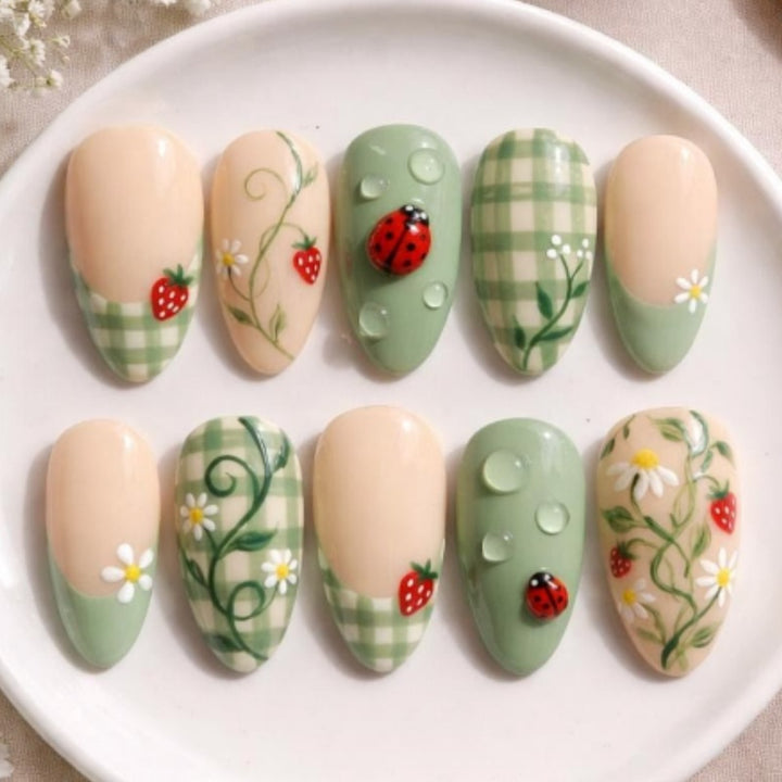 Artistic Natural Press-On Nails Set Kalsten
