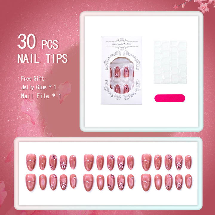Elegant Floral Press-On Nail Set