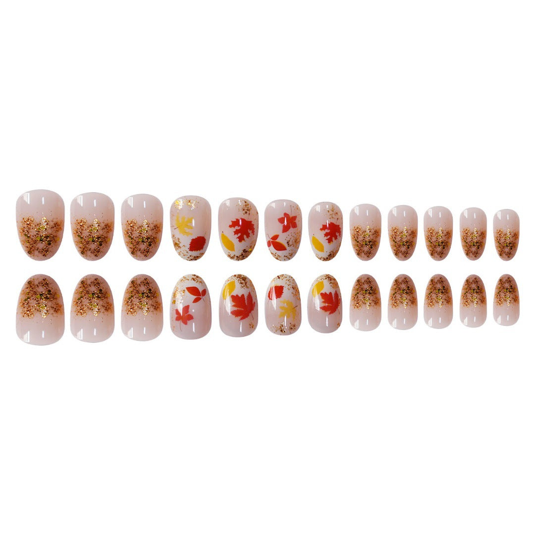 Autumn-Themed Press-On Nail Set Kalsten