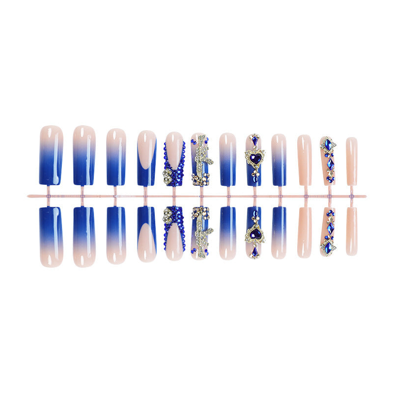 Artistic Rhinestone-Embellished Press-On Nail Art Set kalsten