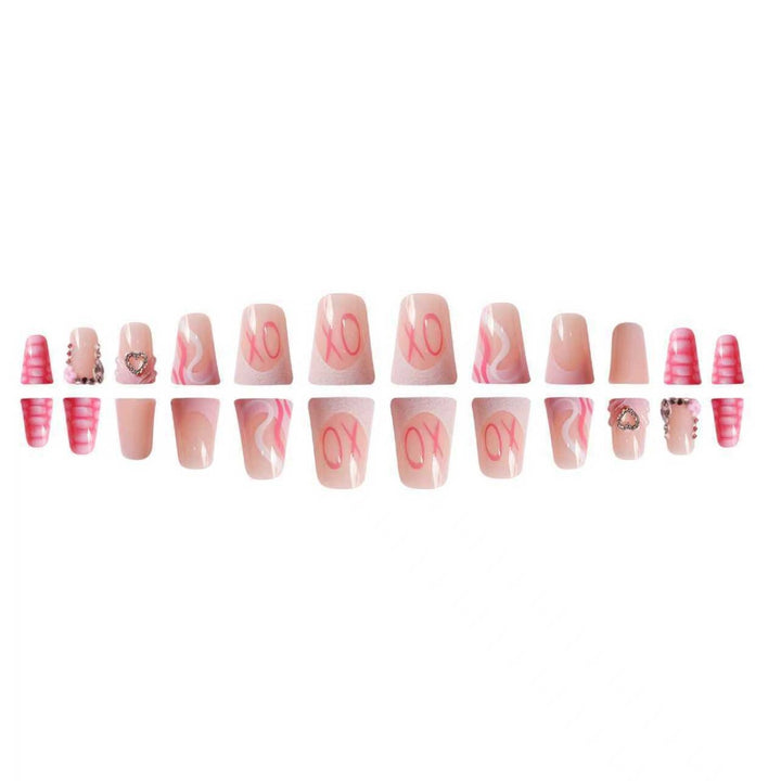 Artistic Heart-Embellished Nail Extensions Kalsten