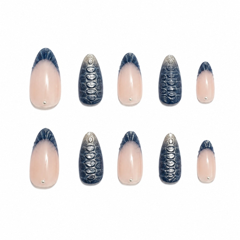 Artificial nails with elegant tip decoration and decorative accents Kalsten